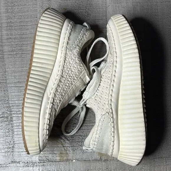 Mi.im Dolea Platform Sneakers Shoes Crochet Leather Boho Ivory Sz 8 - Picture 5 of 7